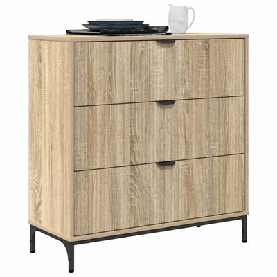 vidaXL - Dressoir - Sonoma - Eik - 79,5 - x - 33 - x - 82 - cm - Bewerkt - hout