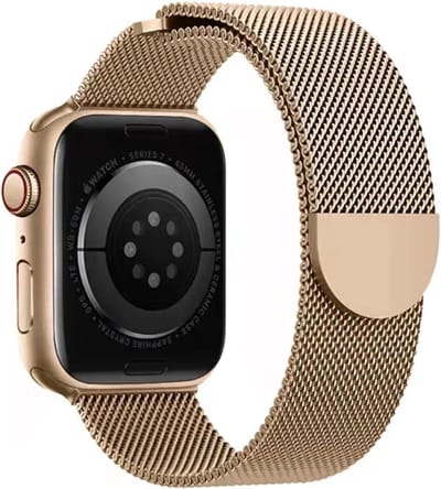 Stravo Luxe Milanese bandje - Geschikt voor Apple Watch 42mm (Series 11/10) , 41mm (Series 9/8/7), 40mm (Series 6/5/4/SE 1/2/3), 38mm (Series 3/2/1) - Rosé goud - RVS metalen bandje met magneet - Milanees horlogebandje