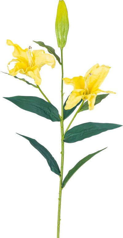Easyplants | Kunstbloem Lelie Real Touch Geel 95 cm | Zijde | Nepbloemen | geel | Onderhoudsvrij | Kant-en-klaar