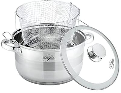 Rvs Frituurpan Set 3-delig - 24 cm, 6.6 L, Inductie, Antibacterieel