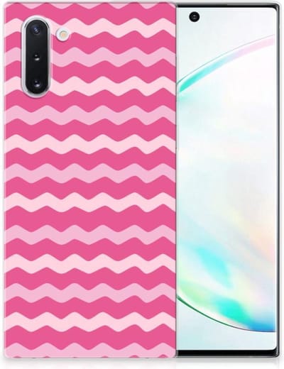 Back Cover voor Samsung Galaxy Note 10 TPU bumper Waves Pink