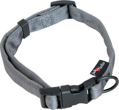 Jack And Vanilla - Halsbanden - Comfort Tube Nylon Hondenhalsband - Grijs - S Hocco1030 - 180179