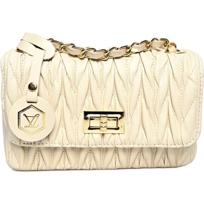 Luisa Vannini Beige Rundleer Tas