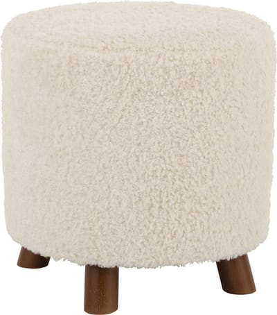 J-Line poef schaap poot - polyester - wit