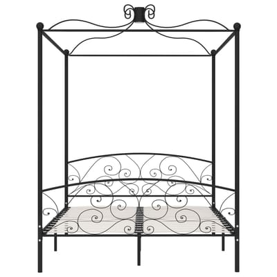vidaXL - Hemelbedframe - metaal - zwart - 160x200 - cm