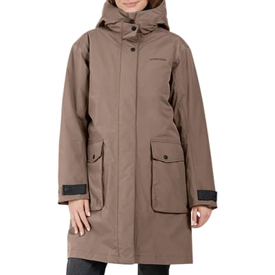 Didriksons ILSA WNS PARKA Dames Outdoorjas - Mocha Brown - Maat 38