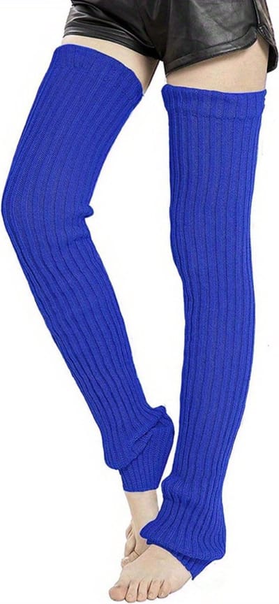 Nivard Beenwarmers - Dames - Overknee - Ballet - Wol - Kniekousen - Leg Warmers - Warm - Winter - Effen - Blauw