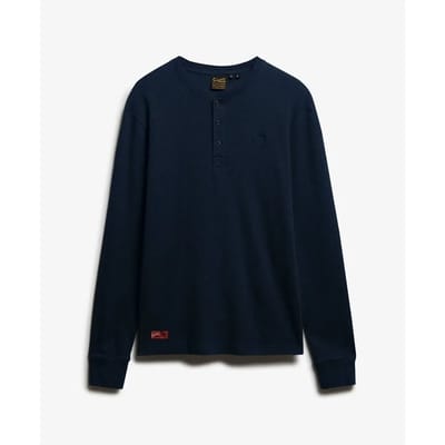 Superdry - Vintage Logo Middelzwaar Halve Knoop Shirt - Heren - Tops