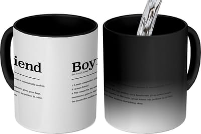 Magische Mok - Foto op Warmte Mokken - Koffiemok - Boyfriend - Woordenboek - Quotes - Spreuken - Vriend definitie - Magic Mok - Beker - 350 ML - Theemok - Mok met tekst