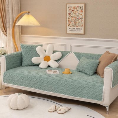 Warme Pluche Bankhoes Effen Kleur Jacquard Velours Woonkamer Bankhoes Antislip Verdikt Bankkussen Armleuning Rug Handdoek 70x70cm 1pcs