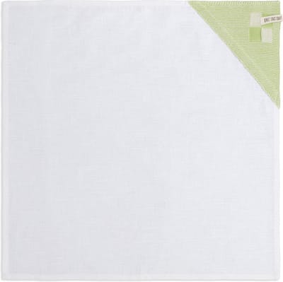 Knit Factory Theedoek Block - Linnen theedoek - Keukenhanddoek - Keukendroogdoeken - Vaatdoeken - Vierkant - Ecru/Spring Green - Lichtgroen - 65x65 cm