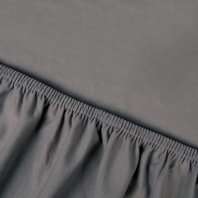Kayori Edo Hoeslaken Katoensatijn - 80-90x200cm - Matrasdikte 35cm - Rondom Elastiek - Biologisch Katoen - Antracite