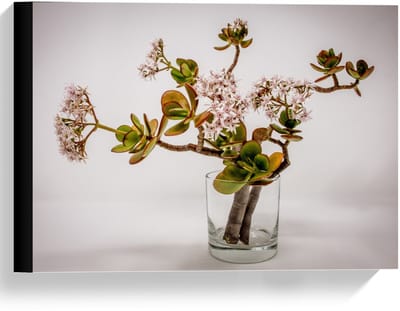 Canvas  - Vaas met Bloemstuk - 40x30cm Foto op Canvas Schilderij (Wanddecoratie op Canvas)