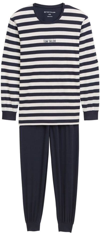 Tom Tailor - Pyjamaset met gestreept patroon - Maat 48 - blue stripes