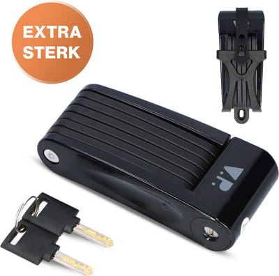 V.P.® Vouwslot – Fietsslot Met Houder – Fiets + E-Bike – 2 Sleutels - RVS
