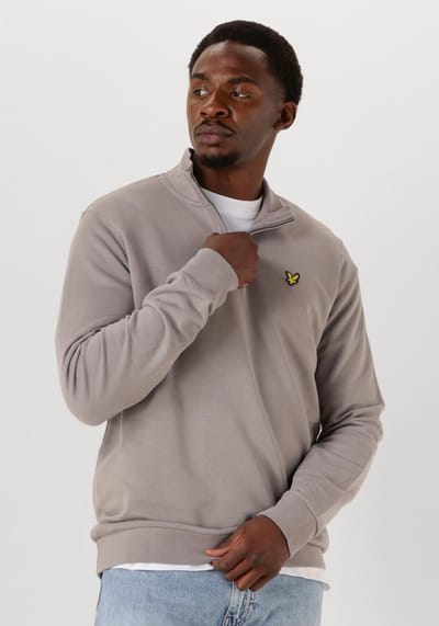 Lyle & Scott Loopback Quarter Zip Sweat Truien & Vesten Heren - Sweater - Hoodie - Vest- Taupe - Maat S