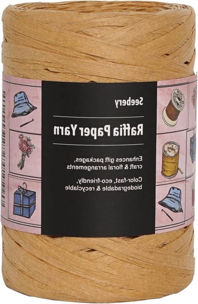 Raffia Lintgaren - Grastouw Papier - Knutselen Cadeauverpakking - Natuurlijk Kraftpapier - 109 m - Bruin