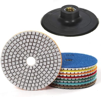 Geschikt voor 16 stuks 4 inch polijstpad diamantpolijstpads schijf met backer pad voor graniet beton keramiek