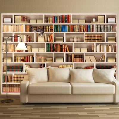 200cm X 140cm - Fotobehang - Bibliotheek thuis