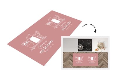 Keukenloper - Loper keuken - Tekst - Koken - Roze - Keuken - Hobby - Cooking is my favorite thing to do - Spreuken - 120x60 cm - Keukenloper vinyl