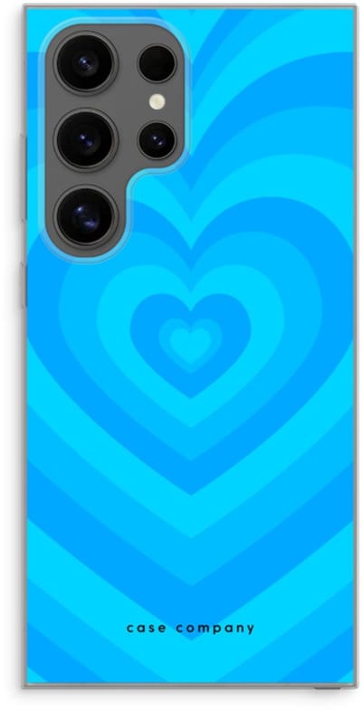 Case Company® - Hoesje geschikt voor Samsung Galaxy S24 Ultra hoesje - Hart Blauw - Soft Cover Telefoonhoesje - Bescherming aan alle Kanten en Schermrand