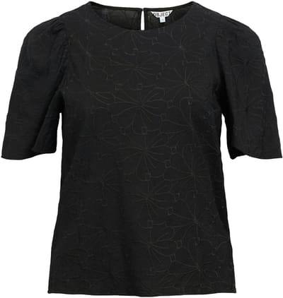 Object T-shirt Objilly S/s Re O-neck Top 138 23046466 Black Dames Maat - 38