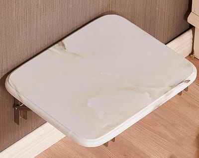Douchezitting Opvouwbaar - Muurkruk Badkamer - Veilig Zitten - Roestvrijstalen Beugel - Max 170 kg - Wit