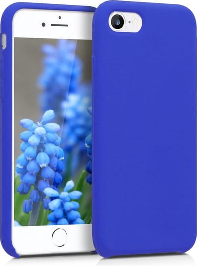 kwmobile telefoonhoesje geschikt voor Apple iPhone SE (2022 / 2020) / iPhone 8 / 7 - Hoesje met siliconen coating - Smartphone case in Baltisch blauw