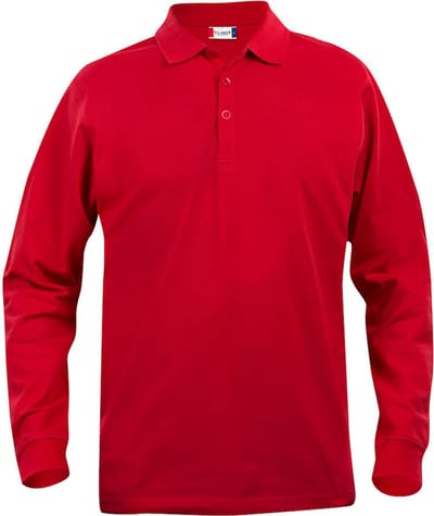 Clique Basic Polo L/S Junior 028233 - Rood - 150-160