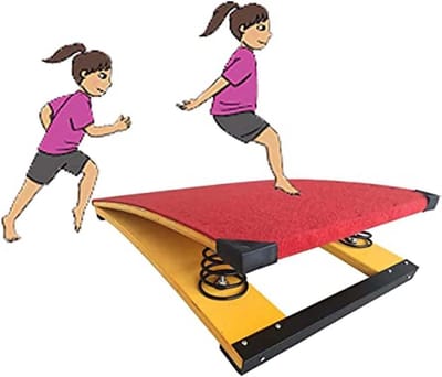 Gymnastiek Springplank - Springbord Turnen - Verbeteren Springvaardigheden - Hoge Sterkte Stalen Veren - 80x50 cm - Rood
