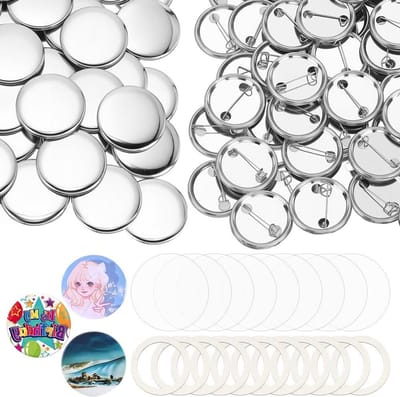 Knopen Accessoires - Badge Onderdelen - Zelf Decoraties Maken - Metalen Constructie - 200 Stuks - Zilverkleurig