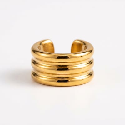 Lundholm Luxe Earcuff Goud Kleurig Dames - Premium Stainless Steel Jewellery Gold Plated - Oorklem Dames Oorclip zonder gaatje - my Soof Serie