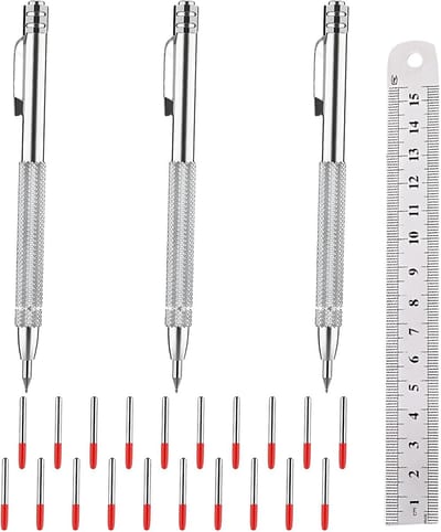 Scheurnaalden Set - Metaal Graveerpen - Metaal Graveren - Wolfraamcarbide Punten - 24 stuks - Zilver