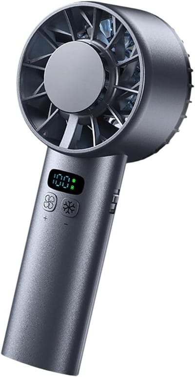 Koelventilator Met Digitaal Scherm, Tafelventilator 5200mAh, Handig Kunststof Design Voor Camping & Buiten, USB Koeling Voor Huis