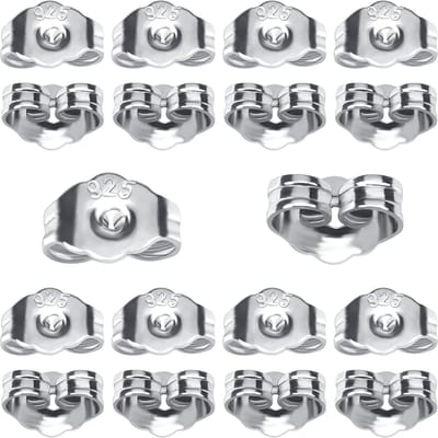 10 Paar 925 Sterling Zilveren Oorbel Backs Studs Vlinder Sluiting Oorstoppers van Kant Randen Standaard Formaat Gat 0.7mm voor Sieraden Maken