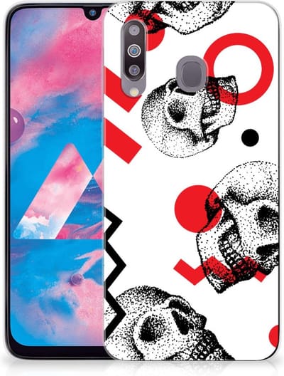 Silicone Back Case Samsung Galaxy M30 Skull Red