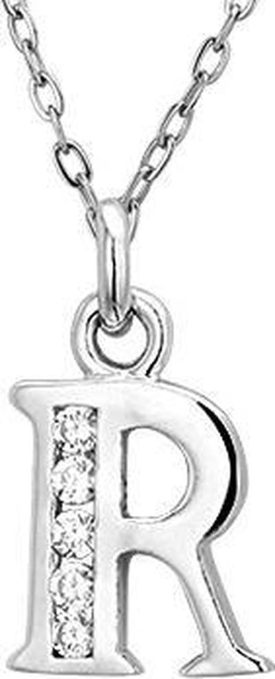 Montebello Ketting Letter R - Zilver Gerhod. - Alfabet - 10x20mm - 45cm