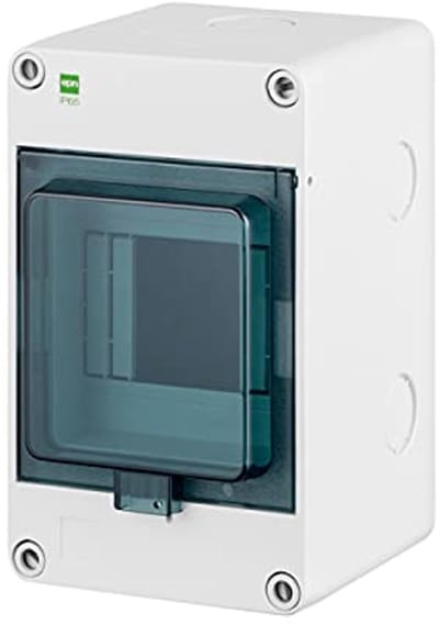 Zekeringkast - Verdeelkast - Elektrische Beveiliging - IP65 Waterdicht - 4 Modules - Lichtgrijs