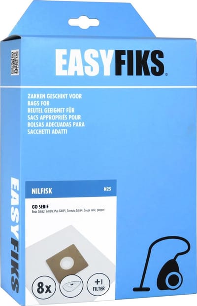 Easyfiks N25 stofzuigerzakken - Geschikt voor Nilfisk Coupe Neo - 8 stuks