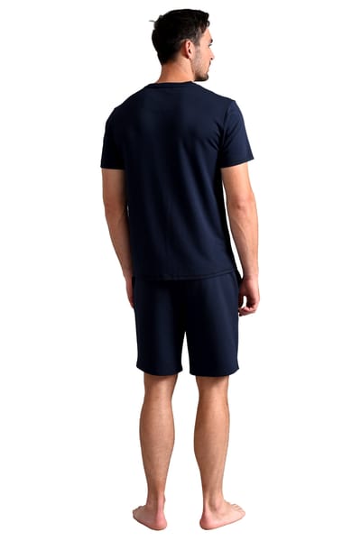Ted Baker Pyjama Shorts | Heren Casual Lounge Wear Pyjama Broek met Zakken - Marineblauw