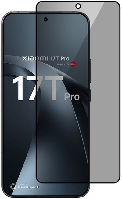 Coverup Screen Protector - Geschikt voor Xiaomi 17T Pro Screen Protector - Coverup Full-Cover Privacy Tempered Glass - Fingerprint Unlock - Zwart