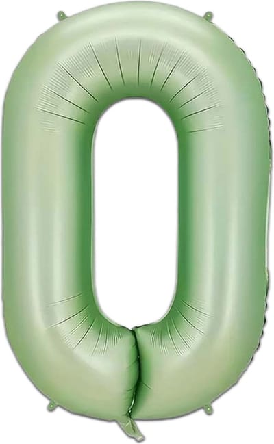 LUQ - Cijfer Ballonnen - Cijfer Ballon 0 Jaar Mint Groen XL Groot - Helium Verjaardag Versiering Feestversiering Folieballon