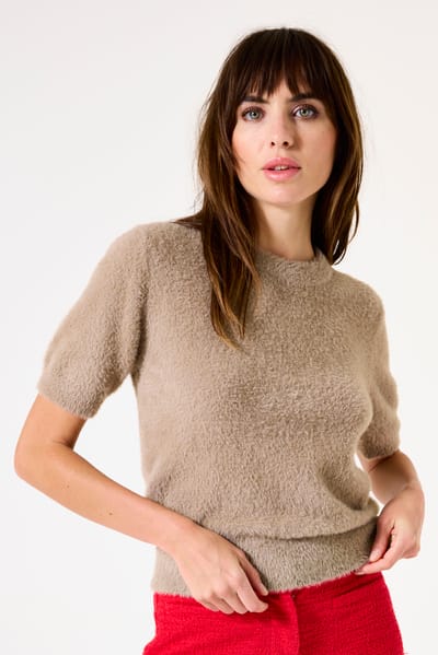 Garcia Ladies Pullover Taupe Maat: M | Sweaters Outlet | Dames | Beige
