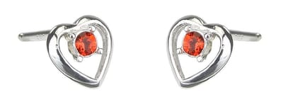 Traveller Oorbellen - Meisje - Hart - Oranje - Zilver 925 - Kristal -Preciosa Crystals - 7 x 6 mm - Dushi - 545241