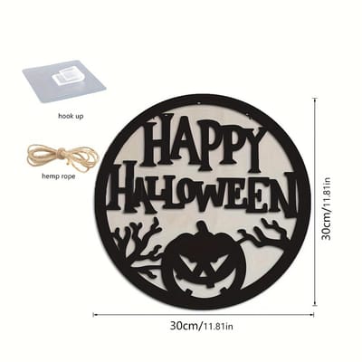 1 pièce de décoration murale en bois acrylique pour Halloween, motif citrouille maléfique, décoration de vacances, cadeau d'Halloween Pack of 1