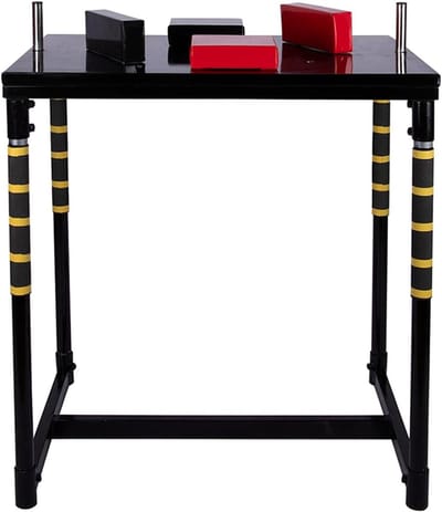 Arm Worstelen Tafel - Wedstrijd Tafel - Kracht Training - Verstelbare Onderarmsteun - 90x65x100 cm - Zwart