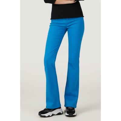 EsQualo Trousers Colored Denim Flair Petrol Maat: 36 | Pantalons Outlet | Dames | Blauw