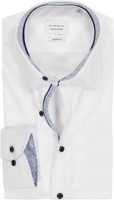 ETERNA modern fit overhemd - popeline - wit