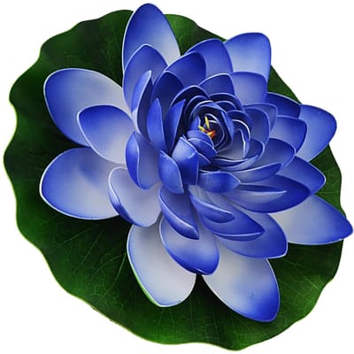 Kunstmatige Lotus Drijvende Schuim Nep Lotusbloem Bladeren Levensgetrouw Decoratieve Vijverplanten Ornamenten blauw