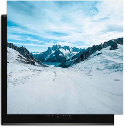 KitchenArt - Frozen Peaks – Inductie Beschermer - 59x52 cm - Kookplaat Beschermer - Luxe Afdekplaat Inductieplaat - Anti-slip & Oprolbaar - Beschermmat Inductiekookplaat